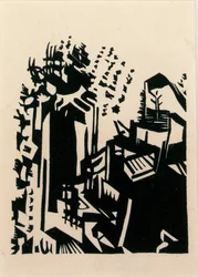 漁師、1940年頃（木版画）