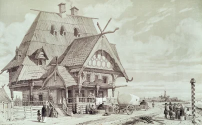ホテルとゲストハウス、「ロシアへの絵のような旅」からのイラスト、1839