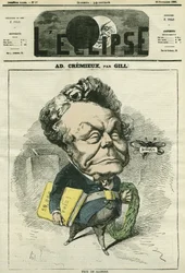 アドルフ・クレミュー（1796-1880）弁護士、政治家、イスラエル万国同盟の会長。11月28日付ギル社「L