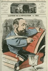 フランスの小説家、劇作家、評論家であるジュール・クラレ（1840-1913）の漫画。7月6日付「日食」（ギル社）表紙