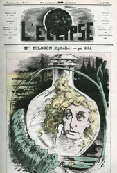 Ophelie役のChristine Nilsson（1843年〜1880年頃）スウェーデンのオペラ歌手。4月5日付のギル社「L