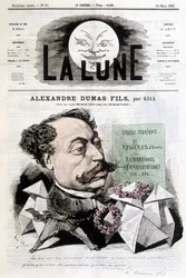 ギル氏によるAlexandre Dumas Filsのコミック画。1867年3月24日の表紙「La Lune」。