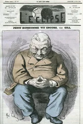 フランスの政治家、アドルフ・ティエール（1797-1877）の漫画「Little man still lives」。6月8日付ジルの「日食」の表紙