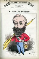 フランスの政治家、エドゥアール・ロックロイ（1838-1913）の肖像。ギルの漫画、『今日の人』（パリ）所収