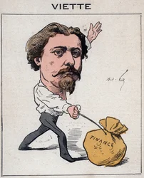 ジュール・フランソワ・ヴィエット（1843-1894）フランスの政治家の肖像 - アンドレ・ギルによる風刺画（パリの「今日の人」に掲載されたもの