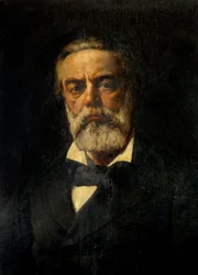 ジュール・ヴァレス（1832-1885）の肖像 作家・ジャーナリスト アンドレ・ギル（1840-1885）の絵画 1881年 日の丸1,25x1,03 m パリ、カルナヴァレ美術館