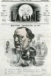 Maitre Charles Lachaud (1817-1882), フランスの弁護士の肖像。ギルによる漫画（「La Lune」12月23日号掲載