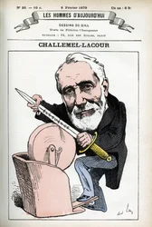 政治家、外交官、フランス哲学史家であるPaul-Armand Challemel-Lacour (1827-1896)の肖像。ギルの漫画、「今日の人」（パリ）所収