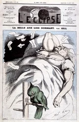 眠れる森の美女」におけるヴィクトリアの風刺画-1873年8月10日付「L