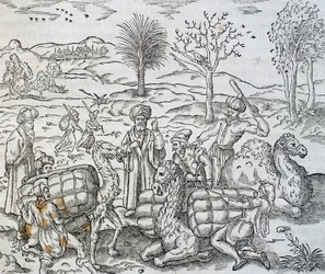 シリアのアラブ商人、アンドレ・テヴェット（1504-1592）の『万国宇宙論』からの版画