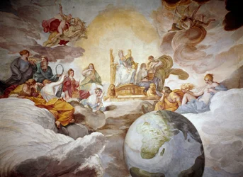 神の知識の寓意。アンドレア・サッキ（1599-1661）、1629-1633、バルベリーニ宮殿、国立古典美術館、ローマ