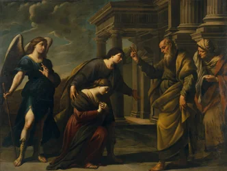 トビアスと一緒にエクバタナを去る前の彼女の娘サラのラゲルスの祝福c。 1640