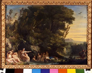 ディアーヌとアクテオン絵画：アンドレア・アピアーニ（1754-1817）ミラノ