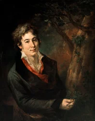 イタリアの詩人・劇作家ウーゴ・フォスコロ（1778-1827）の肖像 アンドレア・アピアーニ（1754-1817）の絵画