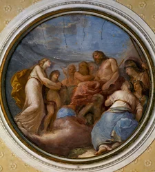 アンドレア・アッピアーニ（1754-1817）が描いたトンド（イタリア、モンツァのヴィラ・レアレにて