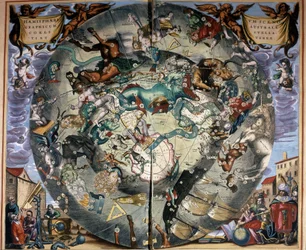 セラリウスによる南半球の表現。17世紀の本。