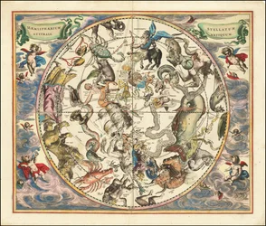 1660年の南半球の星座天球図