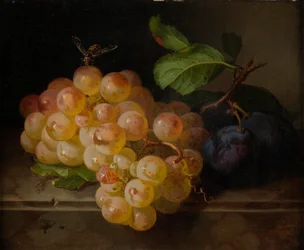 蜂のいる果物の静物
