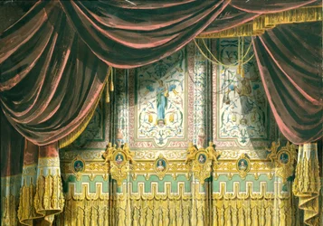 1852年、サンクトペテルブルクのマイケルシアターのカーテンのスケッチ