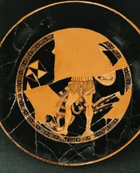 ギリシャの戦士と負傷したペルシャ兵...