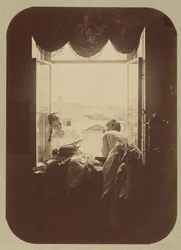 [窓際の二人の若い女性]、約。 1870年。