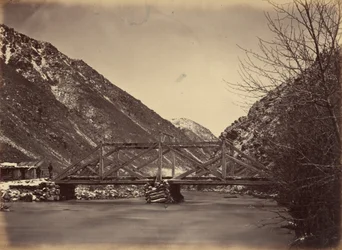 プレート42モルモン・ターンパイク橋、ウェーバー・キャノンの河口（1869年）（写真