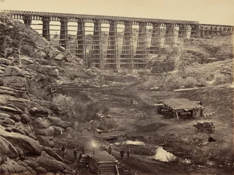 プレート8.デール・クリーク橋（上から）（1869年撮影
