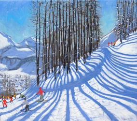Skiing,La Daille,Tignes,France.2015,(oil on canvas)