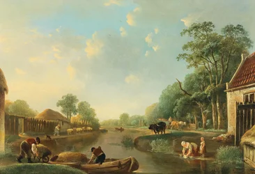 オランダの運河の風景