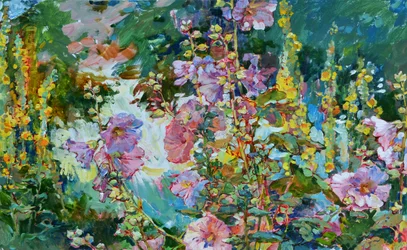 鮮やかな庭の花々