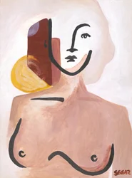 穏やかな抽象的な女性