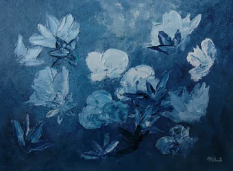 青い抽象的な花