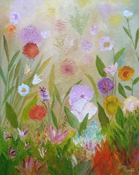 色とりどりの花が咲き誇る庭