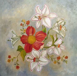 赤と白の花束