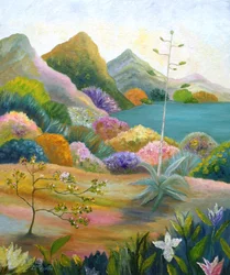 鮮やかな砂漠の風景