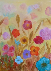 色鮮やかな庭の花々