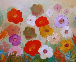 鮮やかな花の絵