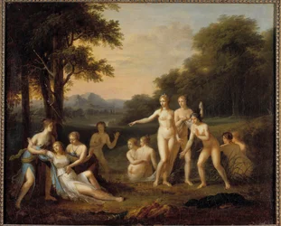 カリストの妊娠を発見するダイアン アンジェリカ・カウフマン（1740-1807）の絵画 18世紀 日0.46 x 0.56 m 塔、美術博物館