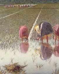80ペニーのために」アンジェロ・モルベッリ（1853-1919）作、キャンバスに油彩、67,5x124,5 cm、詳細