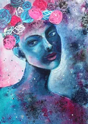 宇宙の花の女性