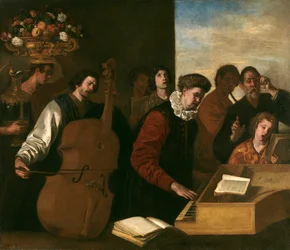 Concert - peinture de 1640 Falcone, Aniello (1600/7-1665) 109x127 cm - Museo del Prado, Madrid - The Concert (oil on canvas), ファルコーネ, アニエロ (1607-56) / Prado, Madrid, Spain