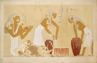Antefoker の個人墓 60 からの壁画のコピー、Thebes I、1、121-123、20 世紀