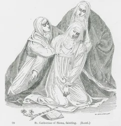 シエナの聖カタリナ、失神（リトグラフ）