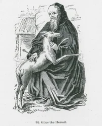 隠者聖ジャイルズ（リトグラフ）