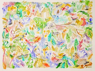1 白鳥の歌、2023年（水彩画）