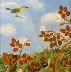 雲の上の鳥、2023年（アクリル画）