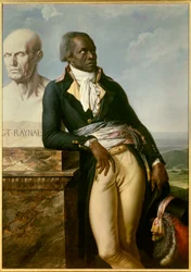 フランス革命。"Portrait of Jean Baptiste Belley, depute of Santo Domingo (Santo Domingo) at the Convention (1747-1805)" 絵画：Anne-Louis Girodet de Roucy-Trioson (アンヌ・ルイ・ジロデ・ドゥ・ルーシー・トリオソン)