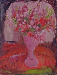 ピンクの花、1948年頃（油彩）