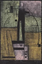 オベリスク（カラー木版画）