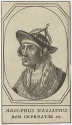 Adolphe de Nassau (1250-1298) - Adolf of Nassau, King of the Romans, Anonymous.エッチング、サイズ：10,8x6,2